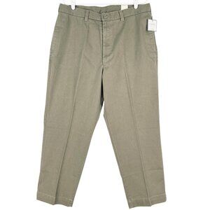 St. Johns Bay Men Vintage Casual Taupe Pants W38 L29 Relaxed Fit 100% Cotton NWT